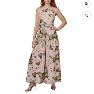 Floral Pink Jumpsuit Adriana Papell
